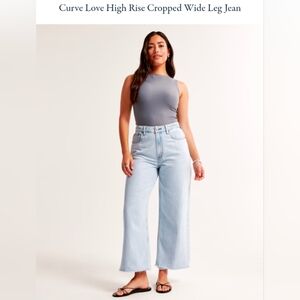 Abercrombie & Fitch High-Rise Cropped Wide Leg Jeans Curve Love